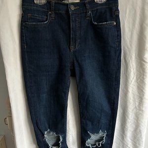 Free People Distressed Blue Skinny Jeans